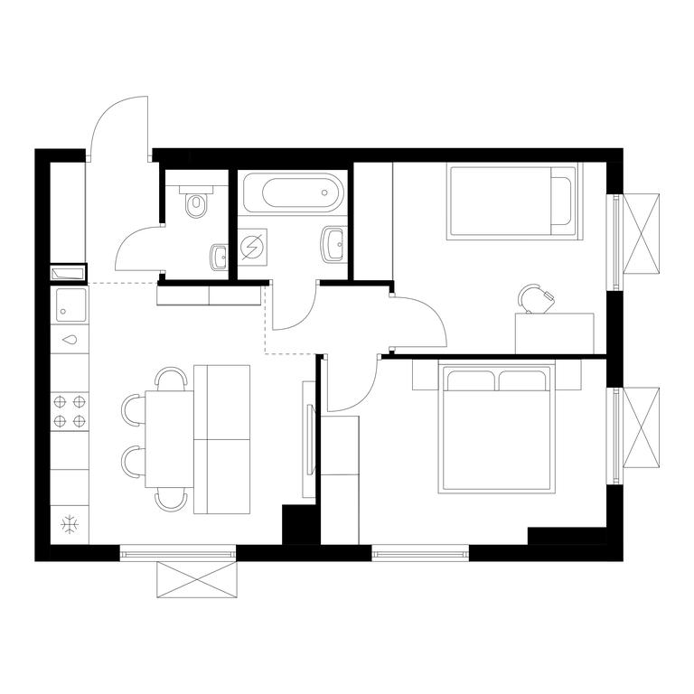 2-BD Apartment Sale, 47.9平方米 at Nikolskie Luga, Varshavskoye Highway, вл266с1, Moscow, Russia #1 2-BD Apartment Sale, 47.9平方米 at Nikolskie Luga, Varshavskoye Highway, вл266с1, Moscow, Russia #1