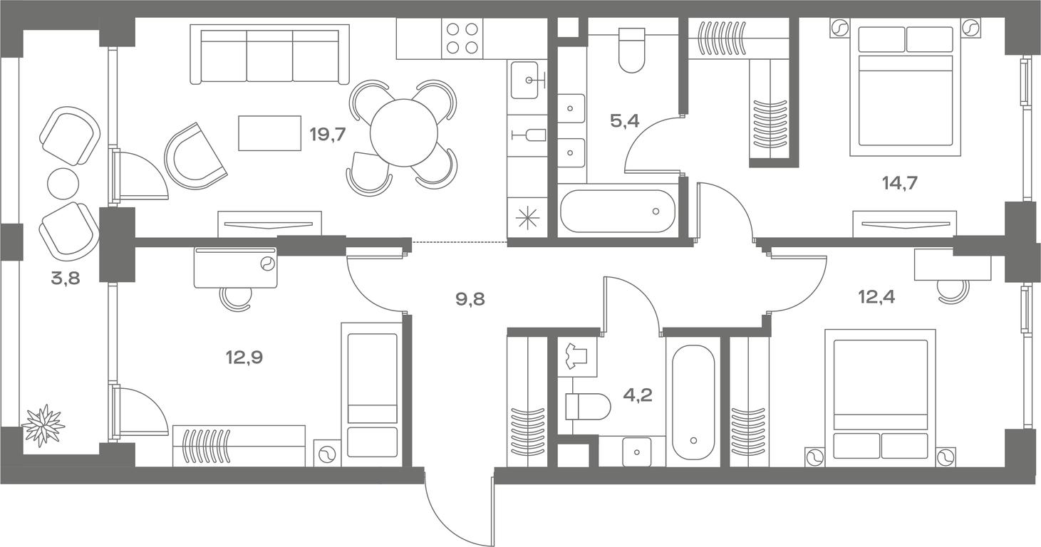 3-BD Apartment Sale, 85.5 sq. m. at Soul, Chasovaya Street, 28, Moscow, Russia #1 3-BD Apartment Sale, 85.5 sq. m. at Soul, Chasovaya Street, 28, Moscow, Russia #1