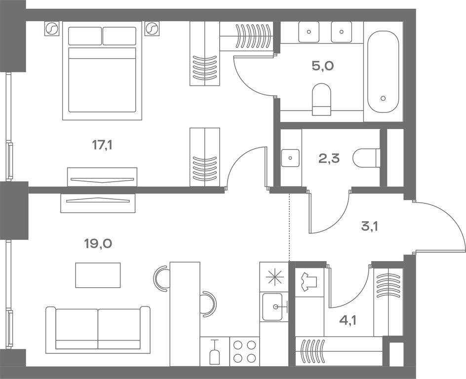 1-BD Apartment Sale, 53.2 sq. m. at Soul, Chasovaya Street, 28, Moscow, Russia #1 1-BD Apartment Sale, 53.2 sq. m. at Soul, Chasovaya Street, 28, Moscow, Russia #1