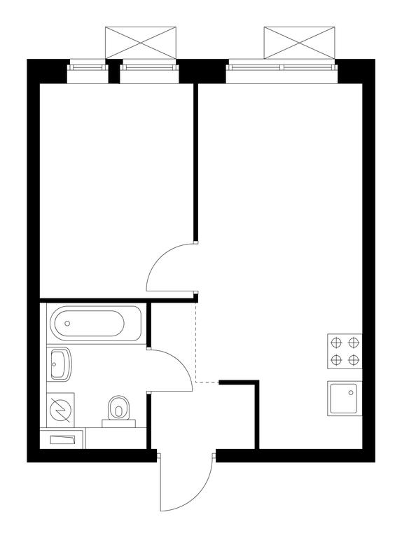 1-BD Apartment Sale, 32平方米 at Vtoroy Nagatinskiy, 2nd Nagatinsky Drive, 2к1, Moscow, Russia #1 1-BD Apartment Sale, 32平方米 at Vtoroy Nagatinskiy, 2nd Nagatinsky Drive, 2к1, Moscow, Russia #1