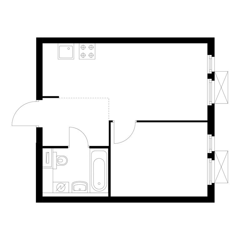 1-BD Apartment Sale, 33.8平方米 at Vtoroy Nagatinskiy, 2nd Nagatinsky Drive, 2к1, Moscow, Russia #1 1-BD Apartment Sale, 33.8平方米 at Vtoroy Nagatinskiy, 2nd Nagatinsky Drive, 2к1, Moscow, Russia #1