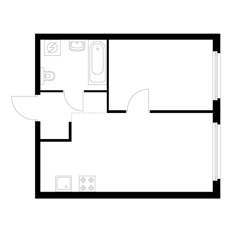 1-BD Apartment Sale, 36.1平方米 at Kronshtadtskiy 9, Kronshtadtsky Boulevard, 9с21, Moscow, Russia #1