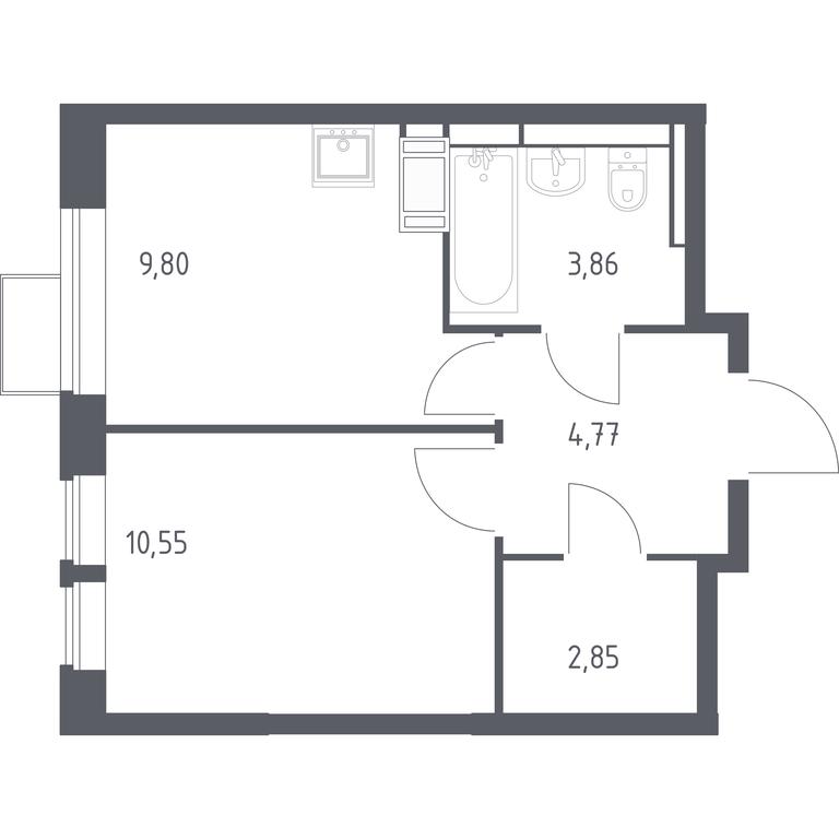 Apartment Sale, 31.83 sq. m. at Bolshoe Putilkovo, Prostornaya ulitsa, 1, Putilkovo Village, Krasnogorsk City District, Moscow Region, Russia #1