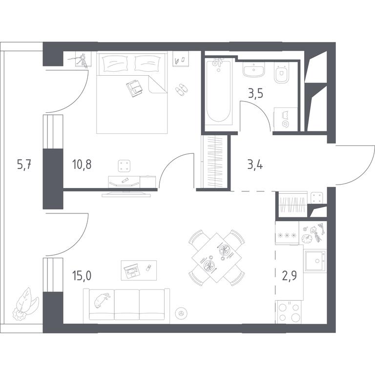 Продажа квартиры, 37,31 м² в ЖК «Верейская 41», Верейская улица, 41, Москва, Россия #2