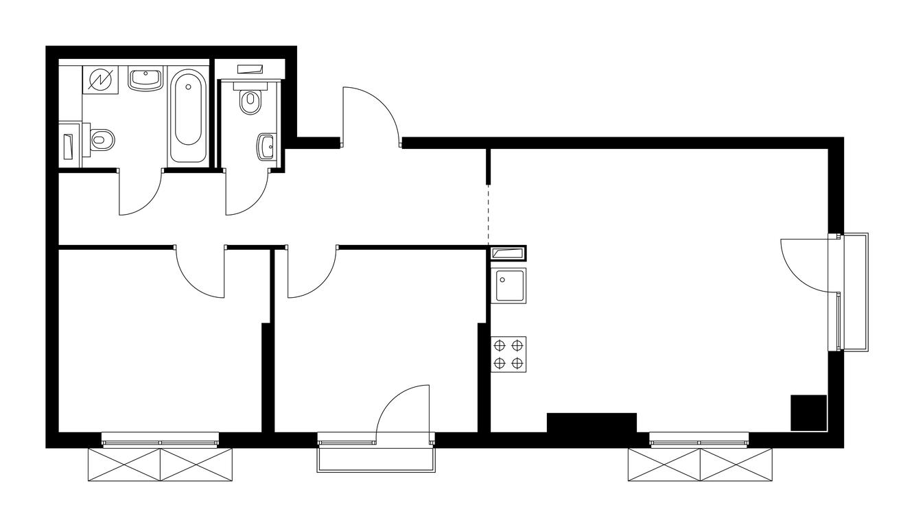 2-BD Apartment Sale, 61.81 sq. m. at Matveevskiy Park, Ochakovskoye Highway, вл3с11, Moscow, Russia #1