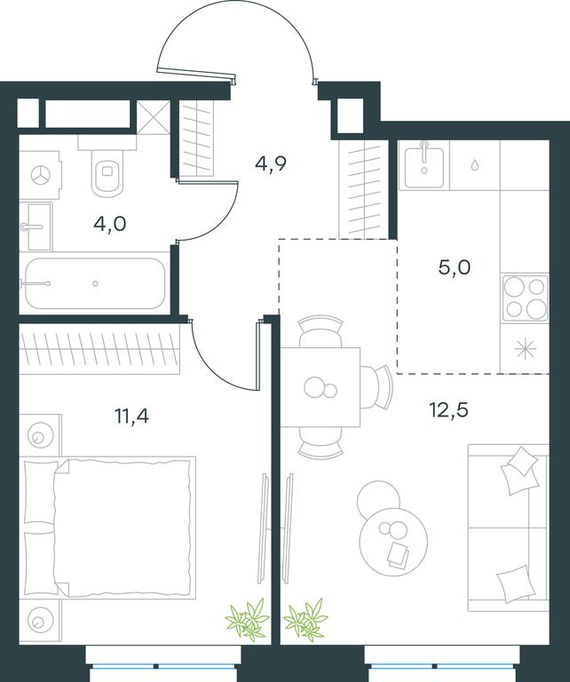 1-BD Apartment Sale, 37.8平方米 at Level Michurinskiy, Озёрная улица, вл1, Москва, Россия #1 1-BD Apartment Sale, 37.8平方米 at Level Michurinskiy, Озёрная улица, вл1, Москва, Россия #1