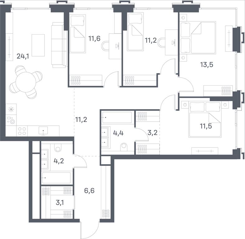 4-BD Apartment Sale, 104.6 sq. m. at Portland, Yuzhnoportovaya Street, 42с5, Moscow, Russia #1 4-BD Apartment Sale, 104.6 sq. m. at Portland, Yuzhnoportovaya Street, 42с5, Moscow, Russia #1