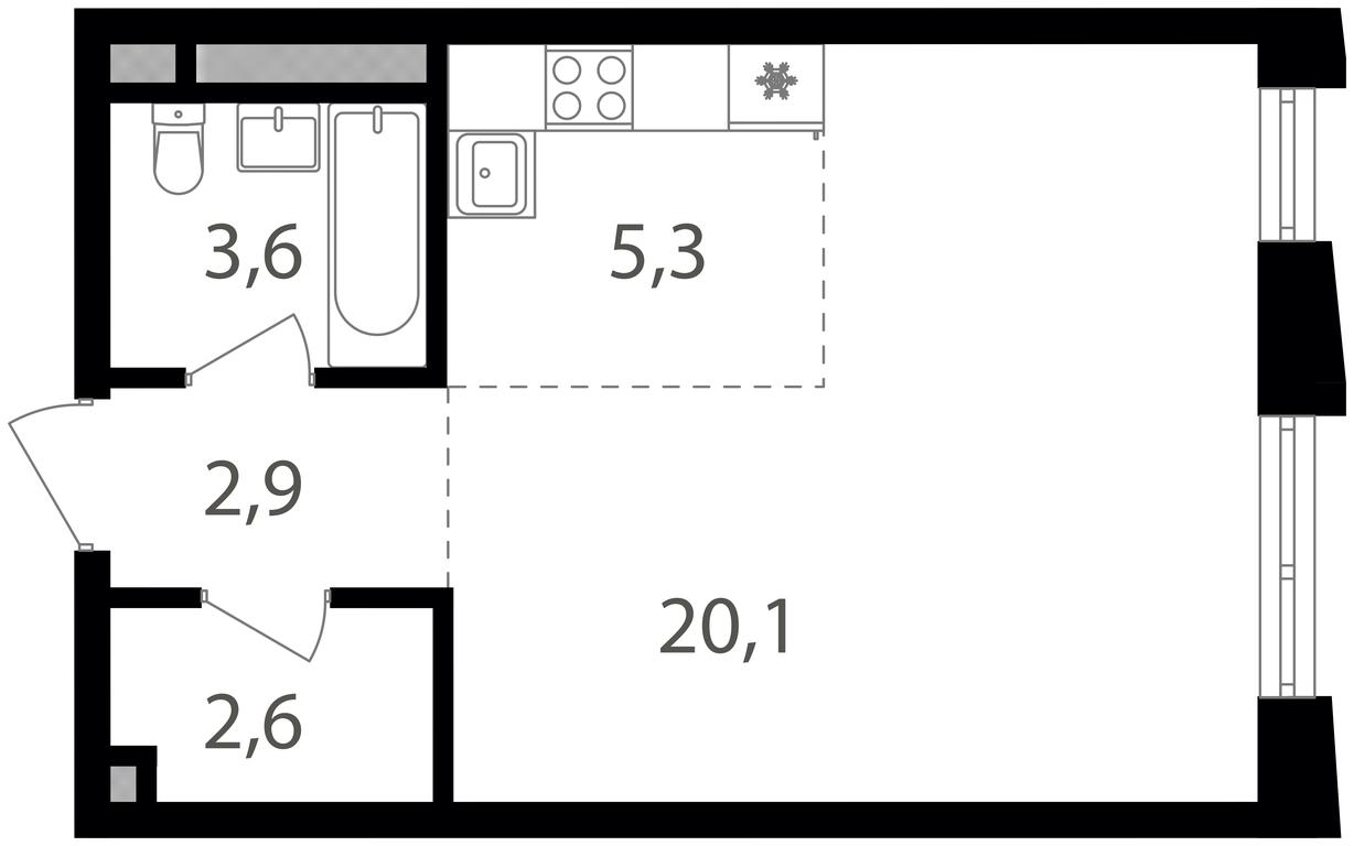 Apartment Sale, 34.5平方米 at Semenovskij Park 2, 1st Kirpichny Lane, 17А, Moscow, Russia #2 Apartment Sale, 34.5平方米 at Semenovskij Park 2, 1st Kirpichny Lane, 17А, Moscow, Russia #2
