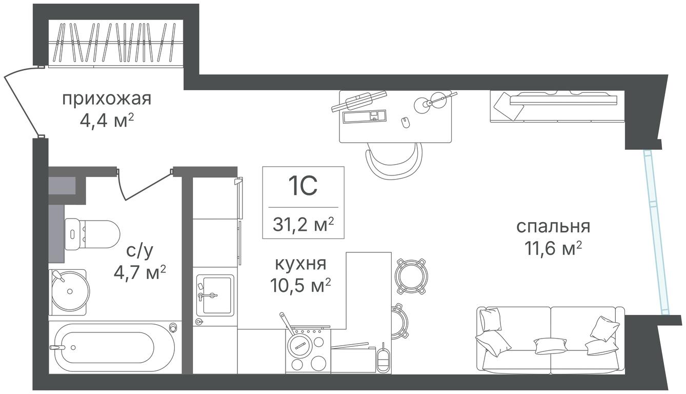 Apartment Sale, 31.2 sq. m. at Petrovskiy Park II, Stary Petrovsko-Razumovsky Drive, 1/23, Moscow, Russia #2