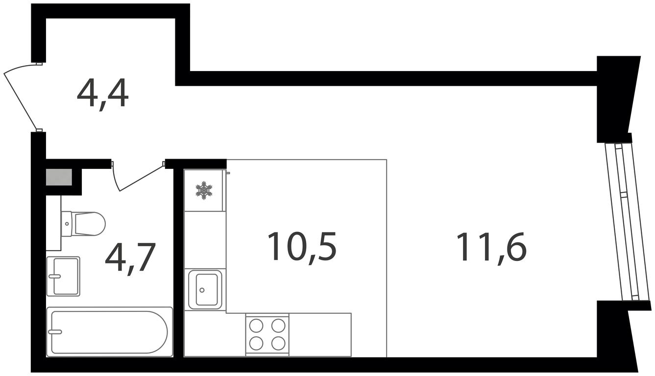 Apartment Sale, 31.2 sq. m. at Petrovskiy Park II, Stary Petrovsko-Razumovsky Drive, 1/23, Moscow, Russia #1