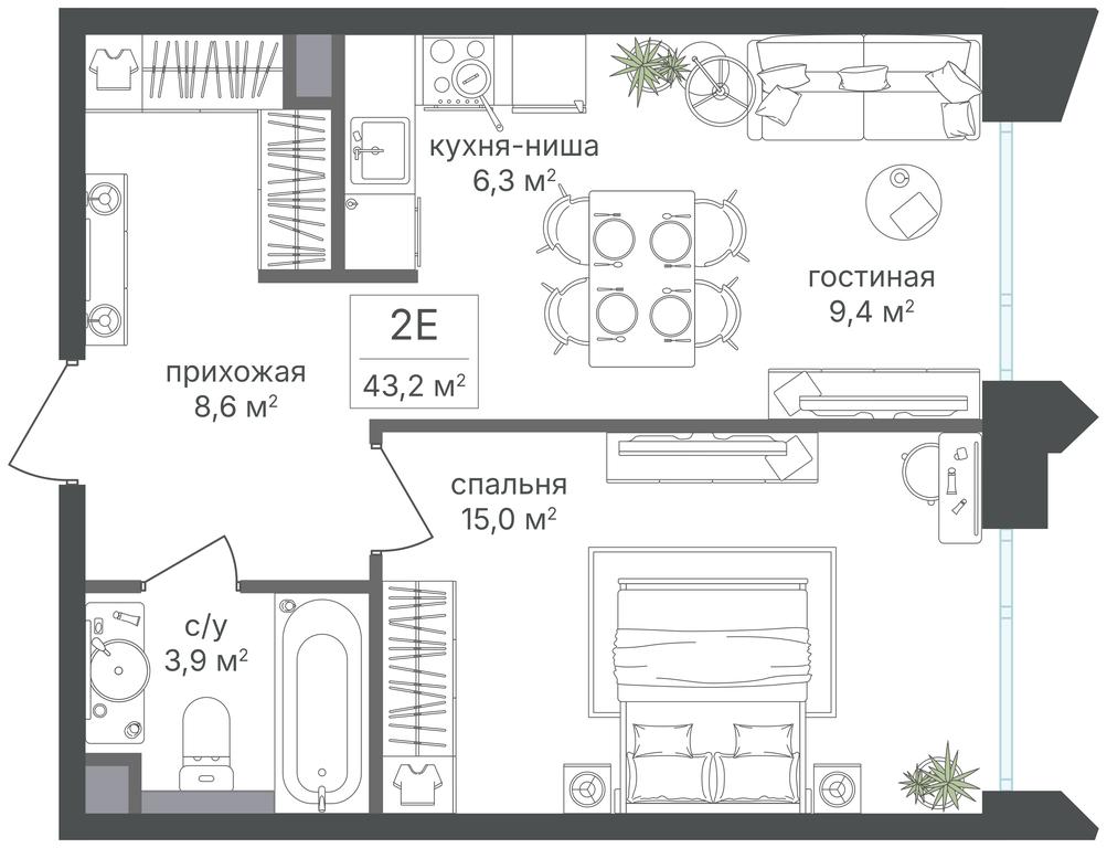 1-BD Apartment Sale, 43.2 sq. m. at Petrovskiy Park II, Stary Petrovsko-Razumovsky Drive, 1/23, Moscow, Russia #2 1-BD Apartment Sale, 43.2 sq. m. at Petrovskiy Park II, Stary Petrovsko-Razumovsky Drive, 1/23, Moscow, Russia #2