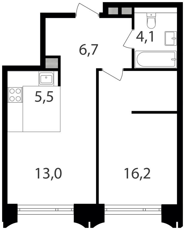 1-BD Apartment Sale, 45.5 sq. m. at Petrovskiy Park II, Stary Petrovsko-Razumovsky Drive, 1/23, Moscow, Russia #1