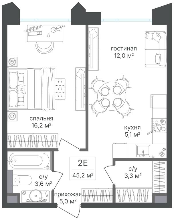 1-BD Apartment Sale, 45.2平方米 at Petrovskiy Park II, Stary Petrovsko-Razumovsky Drive, 1/23, Moscow, Russia #2 1-BD Apartment Sale, 45.2平方米 at Petrovskiy Park II, Stary Petrovsko-Razumovsky Drive, 1/23, Moscow, Russia #2