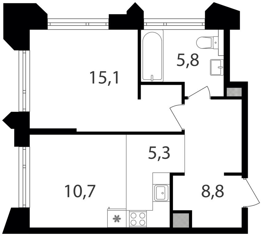 1-BD Apartment Sale, 45.7 sq. m. at Petrovskiy Park II, Stary Petrovsko-Razumovsky Drive, 1/23, Moscow, Russia #1 1-BD Apartment Sale, 45.7 sq. m. at Petrovskiy Park II, Stary Petrovsko-Razumovsky Drive, 1/23, Moscow, Russia #1