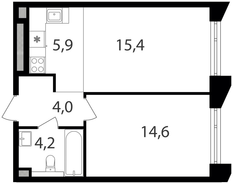 1-BD Apartment Sale, 44.1 sq. m. at Petrovskiy Park II, Stary Petrovsko-Razumovsky Drive, 1/23, Moscow, Russia #1 1-BD Apartment Sale, 44.1 sq. m. at Petrovskiy Park II, Stary Petrovsko-Razumovsky Drive, 1/23, Moscow, Russia #1