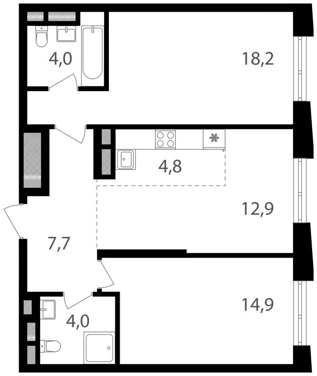 2-BD Apartment Sale, 66.5 sq. m. at Semenovskij Park 2, 1st Kirpichny Lane, 17А, Moscow, Russia #1 2-BD Apartment Sale, 66.5 sq. m. at Semenovskij Park 2, 1st Kirpichny Lane, 17А, Moscow, Russia #1