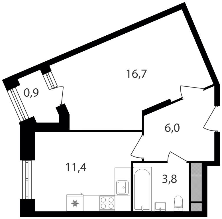 1-BD Apartment Sale, 38.8 sq. m. at Varshavskie Vorota, Varshavskoye Highway, 141, Moscow, Russia #2