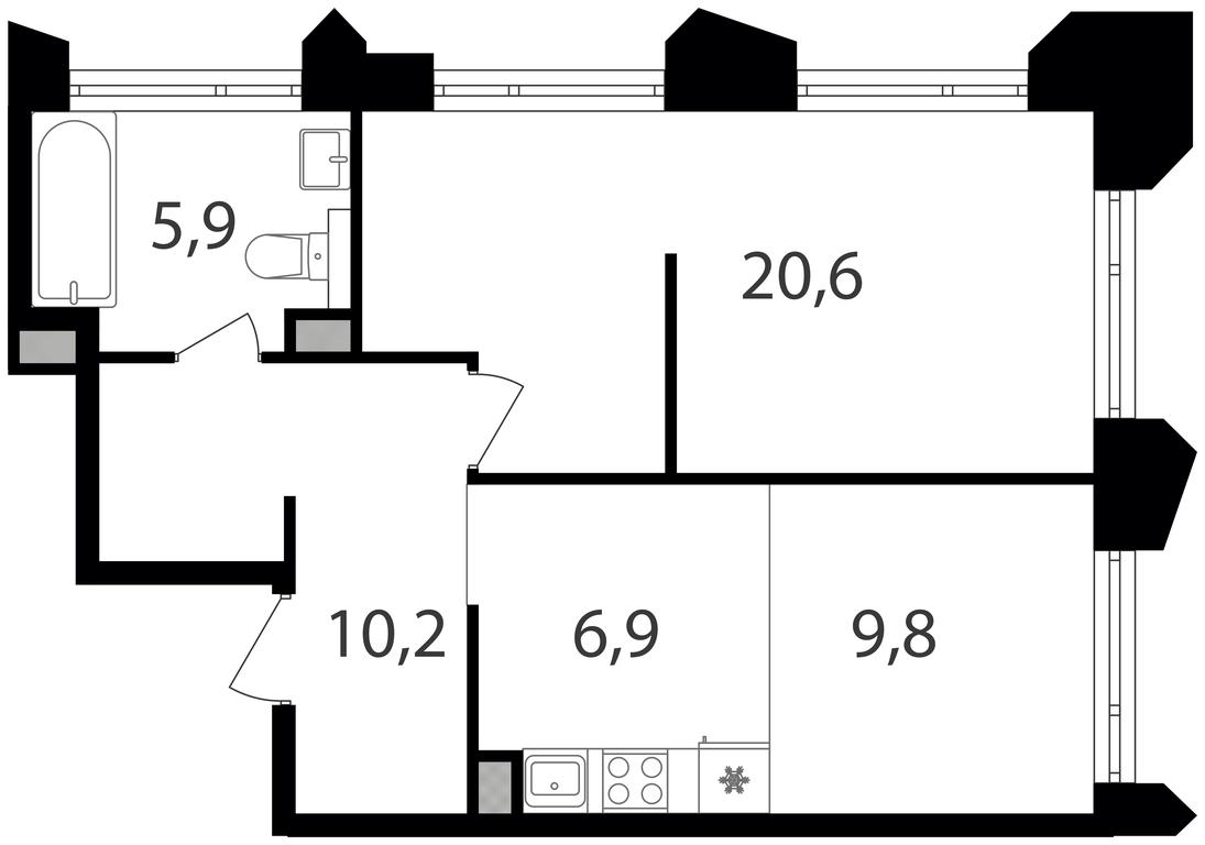1-BD Apartment Sale, 53.4平方米 at Petrovskiy Park II, Stary Petrovsko-Razumovsky Drive, 1/23, Moscow, Russia #1 1-BD Apartment Sale, 53.4平方米 at Petrovskiy Park II, Stary Petrovsko-Razumovsky Drive, 1/23, Moscow, Russia #1