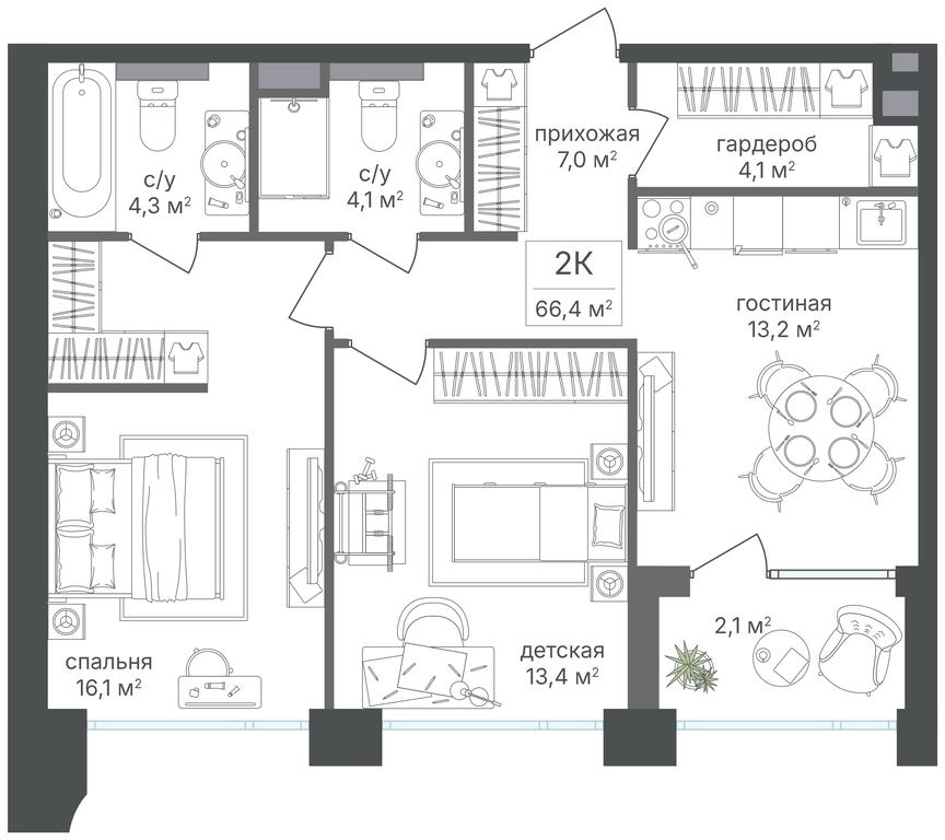 2-BD Apartment Sale, 64.3 sq. m. at Petrovskiy Park II, Stary Petrovsko-Razumovsky Drive, 1/23, Moscow, Russia #2 2-BD Apartment Sale, 64.3 sq. m. at Petrovskiy Park II, Stary Petrovsko-Razumovsky Drive, 1/23, Moscow, Russia #2