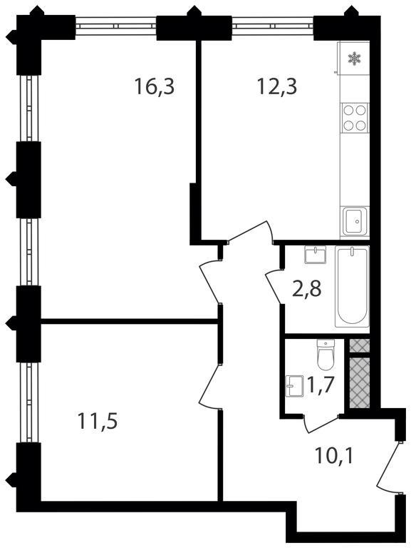 2-BD Apartment Sale, 54.7平方米 at Varshavskie Vorota, Varshavskoye Highway, 141, Moscow, Russia #1 2-BD Apartment Sale, 54.7平方米 at Varshavskie Vorota, Varshavskoye Highway, 141, Moscow, Russia #1