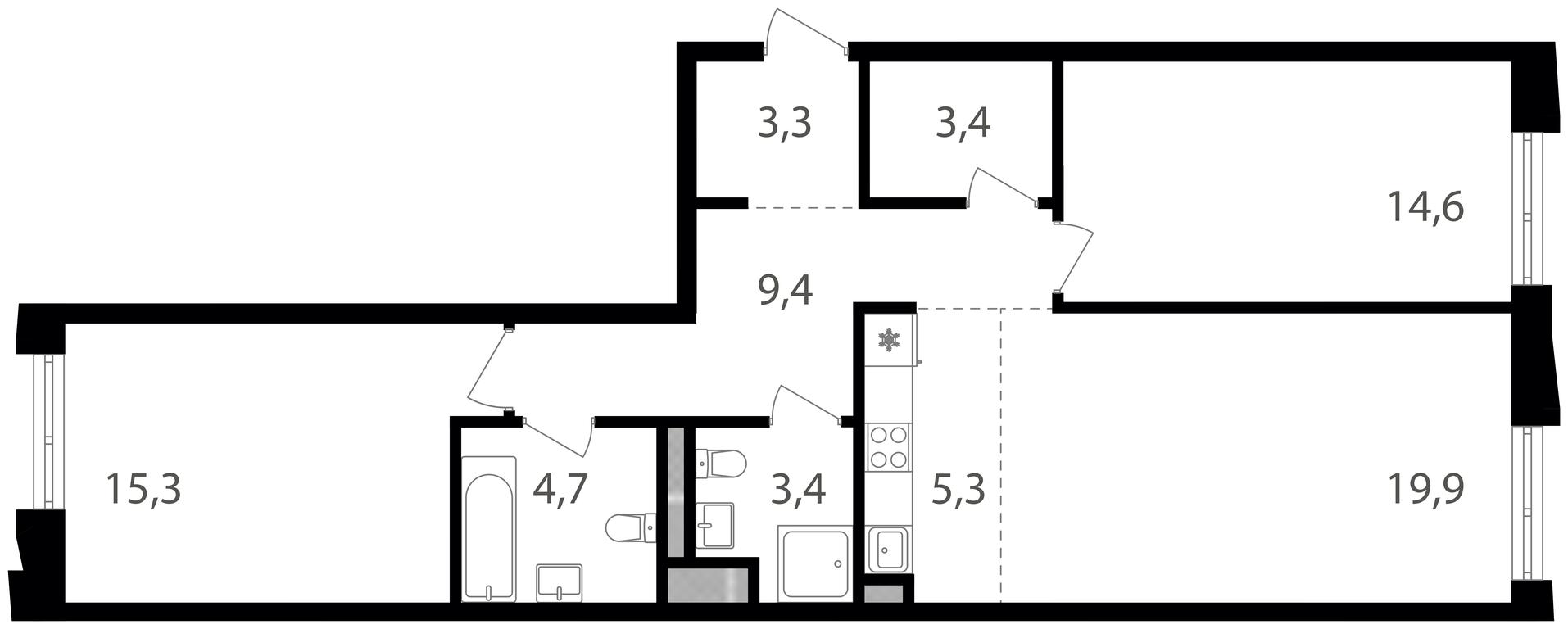 2-BD Apartment Sale, 79.3 sq. m. at Semenovskij Park 2, 1st Kirpichny Lane, 17А, Moscow, Russia #2 2-BD Apartment Sale, 79.3 sq. m. at Semenovskij Park 2, 1st Kirpichny Lane, 17А, Moscow, Russia #2