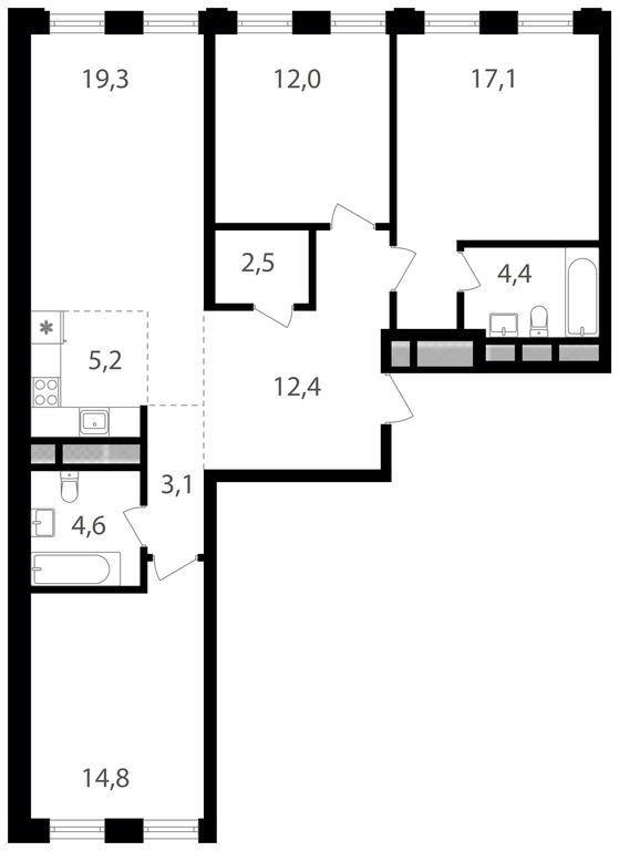 3-BD Apartment Sale, 95.5平方米 at Semenovskij Park 2, 1st Kirpichny Lane, 17А, Moscow, Russia #1 3-BD Apartment Sale, 95.5平方米 at Semenovskij Park 2, 1st Kirpichny Lane, 17А, Moscow, Russia #1