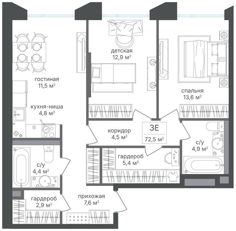 2-BD Apartment Sale, 72.5 sq. m. at Petrovskiy Park II, Stary Petrovsko-Razumovsky Drive, 1/23, Moscow, Russia #2 2-BD Apartment Sale, 72.5 sq. m. at Petrovskiy Park II, Stary Petrovsko-Razumovsky Drive, 1/23, Moscow, Russia #2