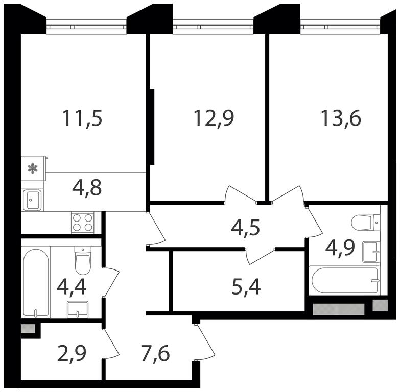 2-BD Apartment Sale, 72.5 sq. m. at Petrovskiy Park II, Stary Petrovsko-Razumovsky Drive, 1/23, Moscow, Russia #1 2-BD Apartment Sale, 72.5 sq. m. at Petrovskiy Park II, Stary Petrovsko-Razumovsky Drive, 1/23, Moscow, Russia #1