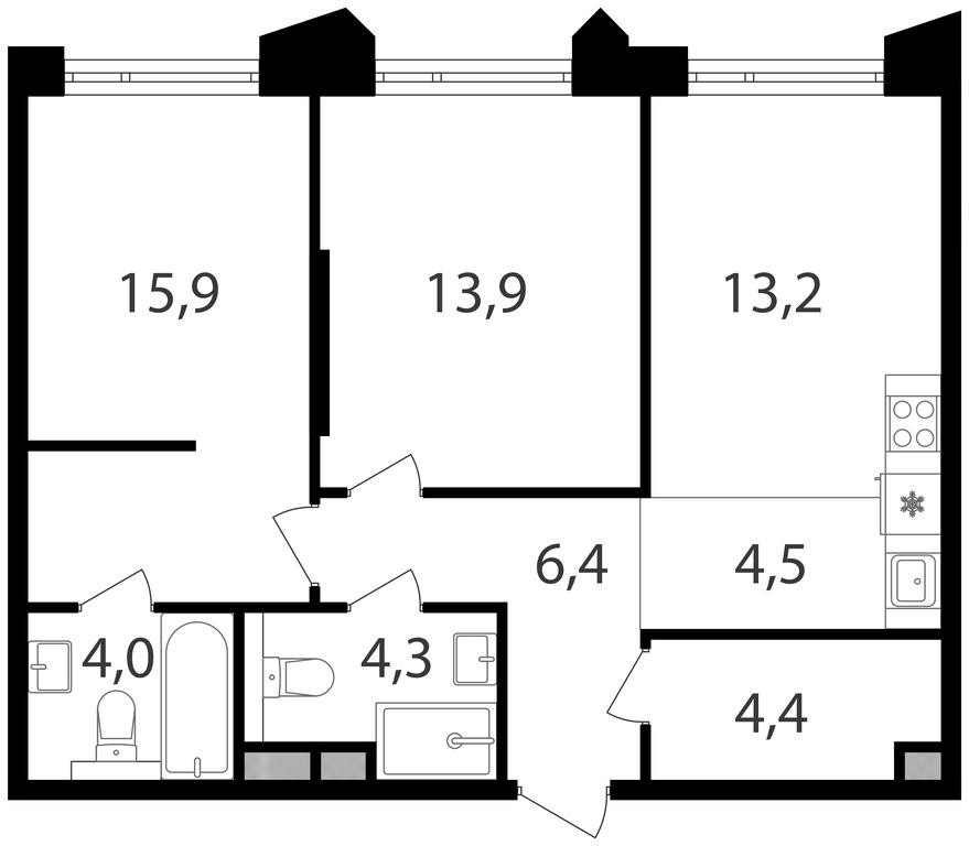 2-BD Apartment Sale, 66.6 sq. m. at Petrovskiy Park II, Stary Petrovsko-Razumovsky Drive, 1/23, Moscow, Russia #1 2-BD Apartment Sale, 66.6 sq. m. at Petrovskiy Park II, Stary Petrovsko-Razumovsky Drive, 1/23, Moscow, Russia #1