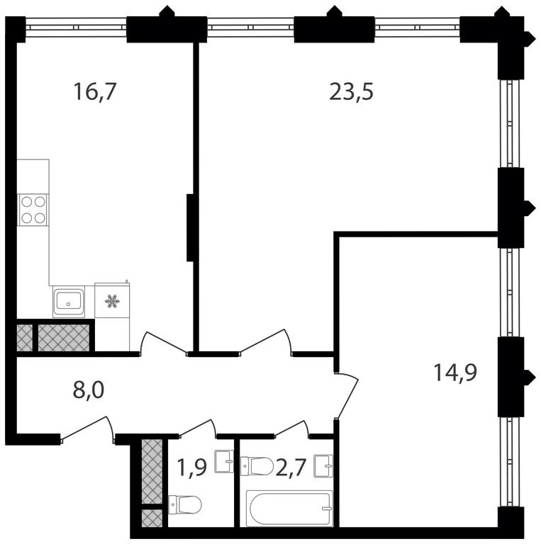 2-BD Apartment Sale, 67.7平方米 at Varshavskie Vorota, Varshavskoye Highway, 141, Moscow, Russia #2 2-BD Apartment Sale, 67.7平方米 at Varshavskie Vorota, Varshavskoye Highway, 141, Moscow, Russia #2