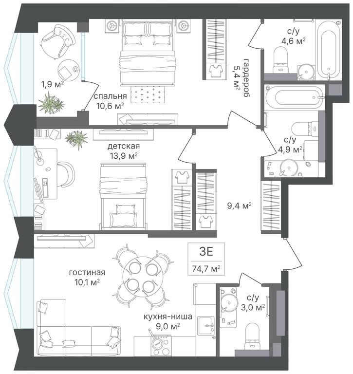 2-BD Apartment Sale, 72.8 sq. m. at Petrovskiy Park II, Stary Petrovsko-Razumovsky Drive, 1/23, Moscow, Russia #2 2-BD Apartment Sale, 72.8 sq. m. at Petrovskiy Park II, Stary Petrovsko-Razumovsky Drive, 1/23, Moscow, Russia #2