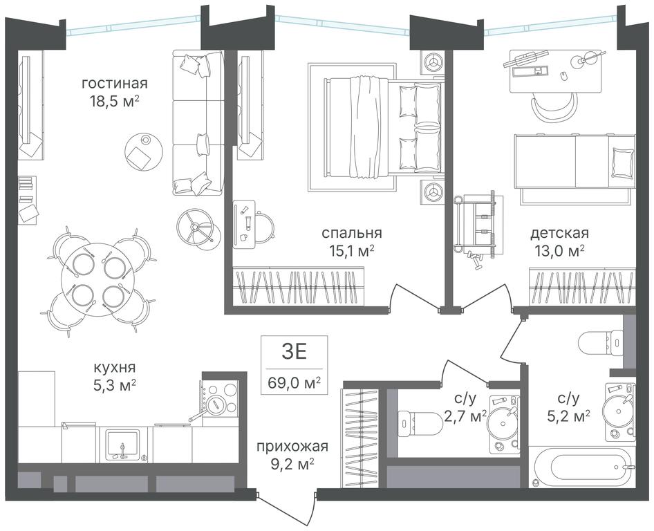 2-BD Apartment Sale, 69 sq. m. at Petrovskiy Park II, Stary Petrovsko-Razumovsky Drive, 1/23, Moscow, Russia #2 2-BD Apartment Sale, 69 sq. m. at Petrovskiy Park II, Stary Petrovsko-Razumovsky Drive, 1/23, Moscow, Russia #2