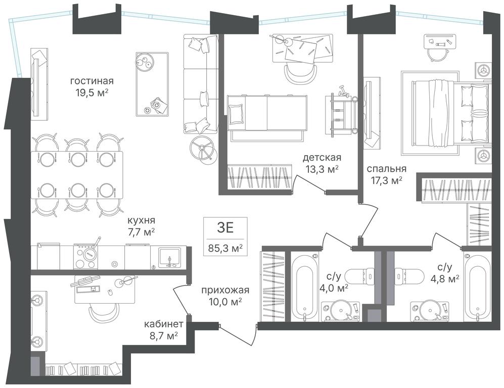2-BD Apartment Sale, 85.3 sq. m. at Petrovskiy Park II, Stary Petrovsko-Razumovsky Drive, 1/23, Moscow, Russia #2 2-BD Apartment Sale, 85.3 sq. m. at Petrovskiy Park II, Stary Petrovsko-Razumovsky Drive, 1/23, Moscow, Russia #2