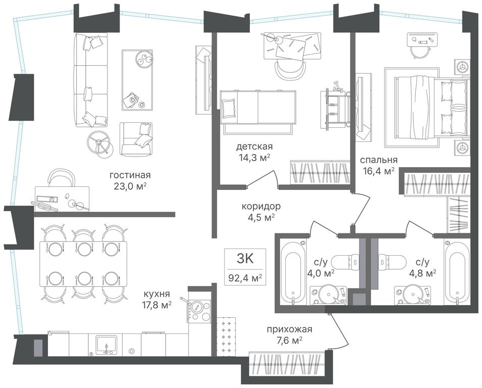 3-BD Apartment Sale, 92.4 sq. m. at Petrovskiy Park II, Stary Petrovsko-Razumovsky Drive, 1/23, Moscow, Russia #2 3-BD Apartment Sale, 92.4 sq. m. at Petrovskiy Park II, Stary Petrovsko-Razumovsky Drive, 1/23, Moscow, Russia #2