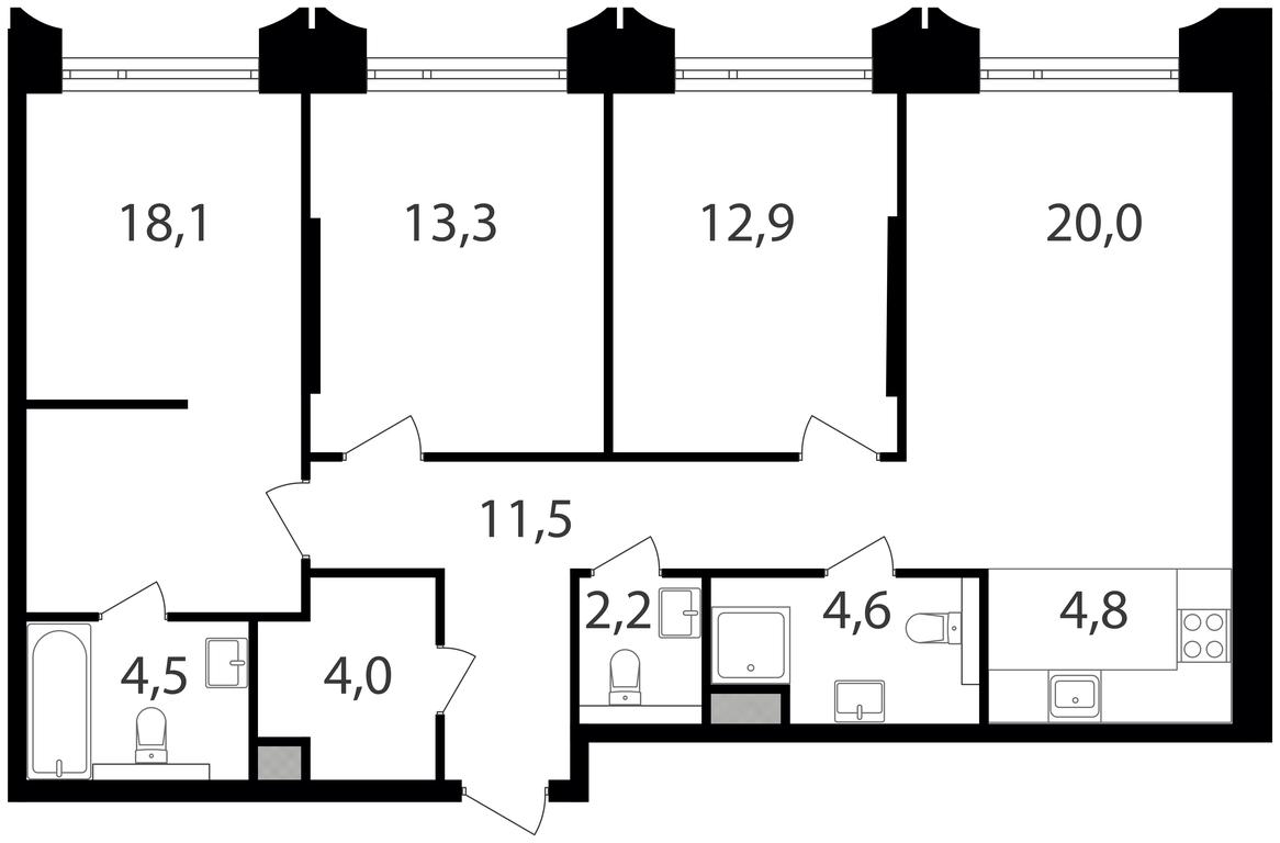 3-BD Apartment Sale, 95.9 sq. m. at Petrovskiy Park II, Stary Petrovsko-Razumovsky Drive, 1/23, Moscow, Russia #1 3-BD Apartment Sale, 95.9 sq. m. at Petrovskiy Park II, Stary Petrovsko-Razumovsky Drive, 1/23, Moscow, Russia #1