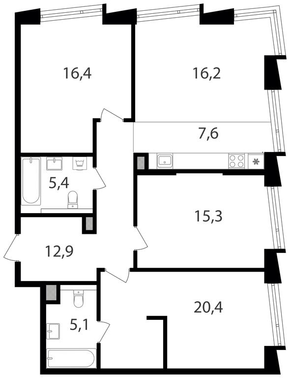 3-BD Apartment Sale, 99.3平方米 at Petrovskiy Park II, Stary Petrovsko-Razumovsky Drive, 1/23, Moscow, Russia #1 3-BD Apartment Sale, 99.3平方米 at Petrovskiy Park II, Stary Petrovsko-Razumovsky Drive, 1/23, Moscow, Russia #1