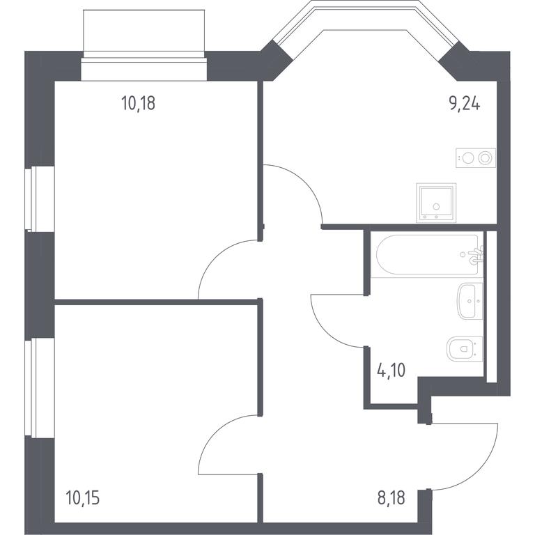 1-BD Apartment Sale, 41.85 sq. m. at Kvartal Domashnij, Donetskaya Street, 30с11, Moscow, Russia #1