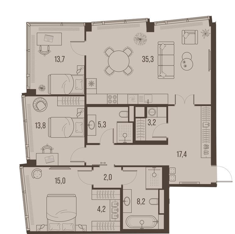 3-BD Apartment Sale, 118.8 sq. m. at High Life, Letnikovskaya Street, 11/10с1, Moscow, Russia #1 3-BD Apartment Sale, 118.8 sq. m. at High Life, Letnikovskaya Street, 11/10с1, Moscow, Russia #1