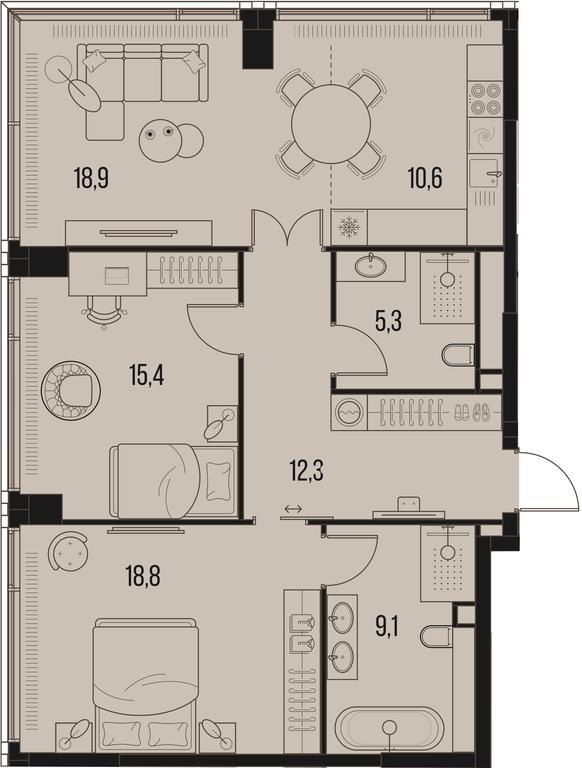 2-BD Apartment Sale, 90.4平方米 at High Life, Letnikovskaya Street, 11/10с1, Moscow, Russia #1 2-BD Apartment Sale, 90.4平方米 at High Life, Letnikovskaya Street, 11/10с1, Moscow, Russia #1