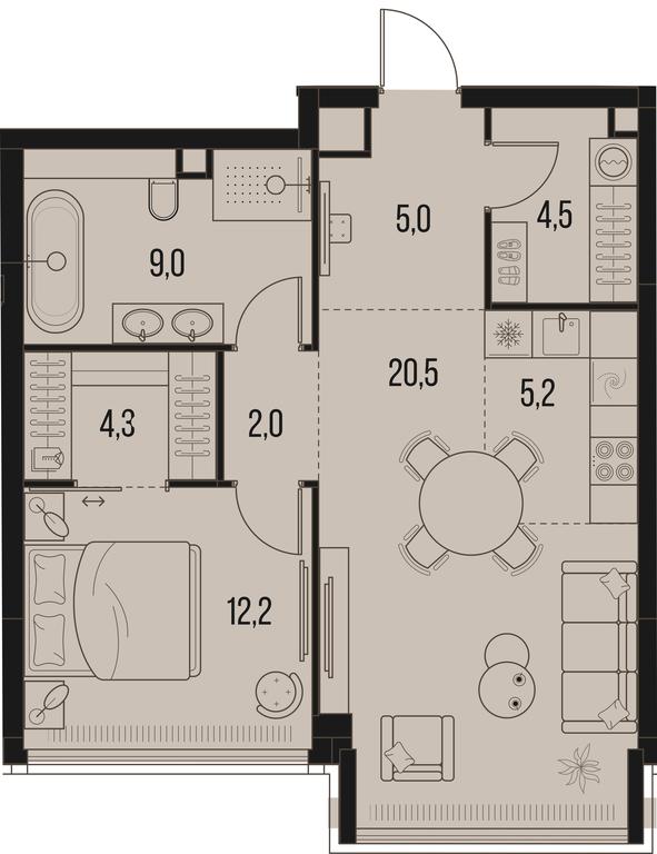 1-BD Apartment Sale, 62.7平方米 at High Life, Letnikovskaya Street, 11/10с1, Moscow, Russia #1 1-BD Apartment Sale, 62.7平方米 at High Life, Letnikovskaya Street, 11/10с1, Moscow, Russia #1