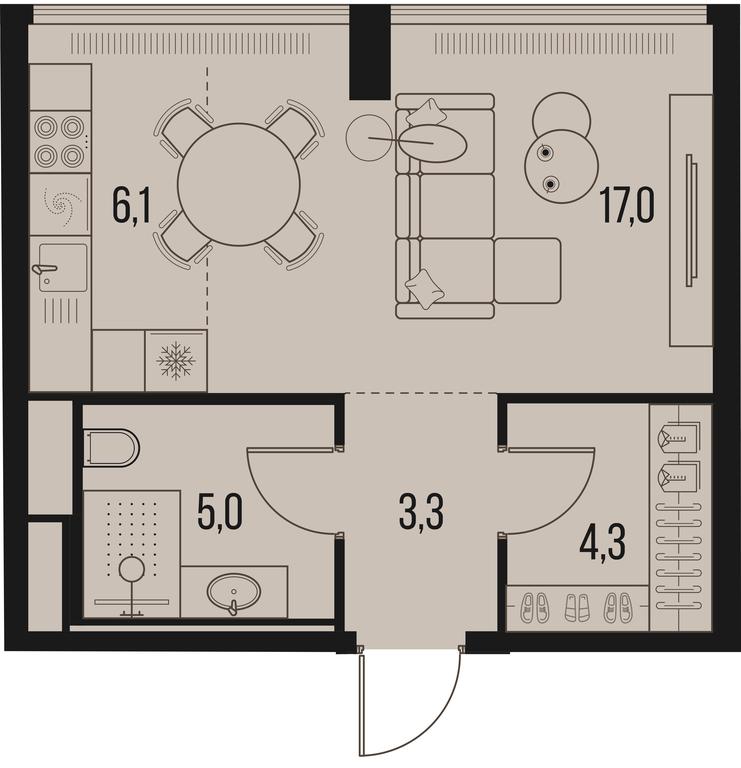 Apartment Sale, 35.7平方米 at High Life, Letnikovskaya Street, 11/10с1, Moscow, Russia #1