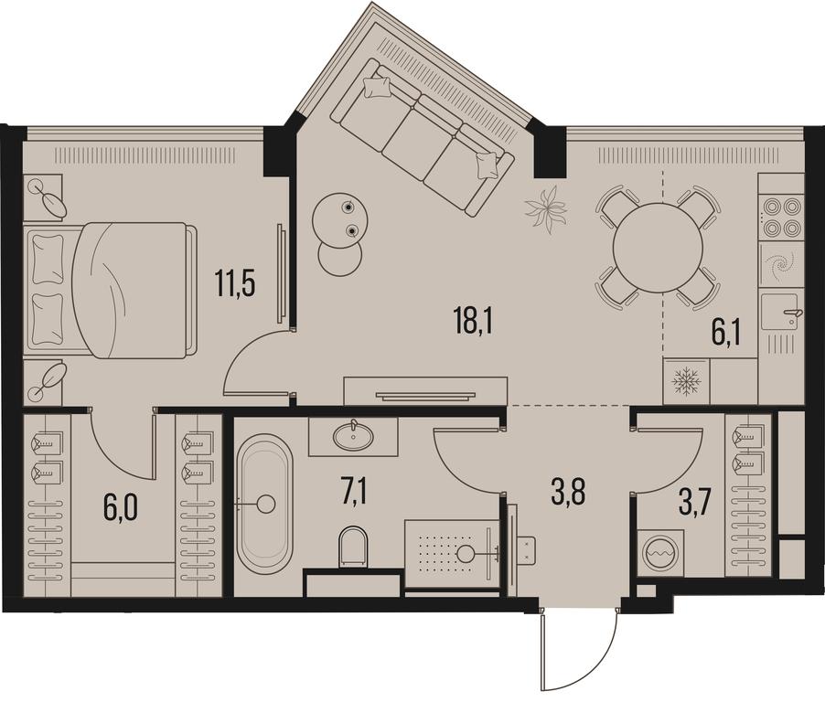 1-BD Apartment Sale, 56.3平方米 at High Life, Letnikovskaya Street, 11/10с1, Moscow, Russia #1 1-BD Apartment Sale, 56.3平方米 at High Life, Letnikovskaya Street, 11/10с1, Moscow, Russia #1