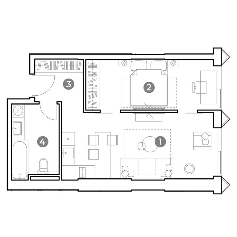 1-BD Apartment Sale, 46.7 sq. m. at Nametkin Tower, Namyotkina Street, 10А, Moscow, Russia #1 1-BD Apartment Sale, 46.7 sq. m. at Nametkin Tower, Namyotkina Street, 10А, Moscow, Russia #1