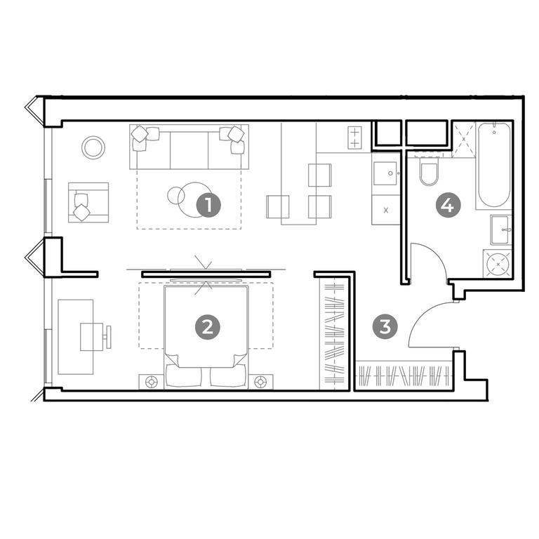 1-BD Apartment Sale, 45.7 sq. m. at Nametkin Tower, Namyotkina Street, 10А, Moscow, Russia #2 1-BD Apartment Sale, 45.7 sq. m. at Nametkin Tower, Namyotkina Street, 10А, Moscow, Russia #2