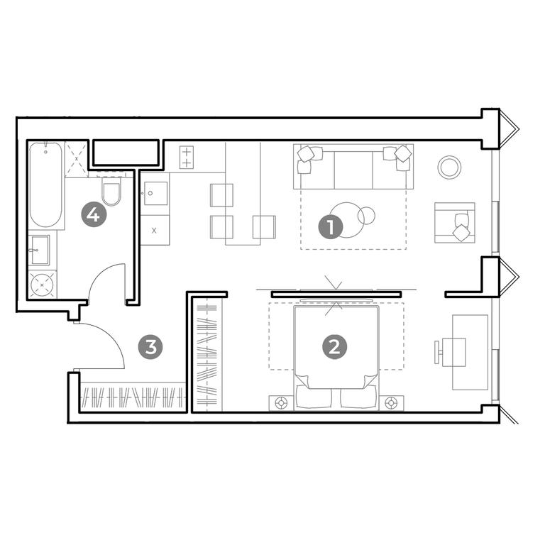 1-BD Apartment Sale, 45.9 sq. m. at Nametkin Tower, Namyotkina Street, 10А, Moscow, Russia #2 1-BD Apartment Sale, 45.9 sq. m. at Nametkin Tower, Namyotkina Street, 10А, Moscow, Russia #2