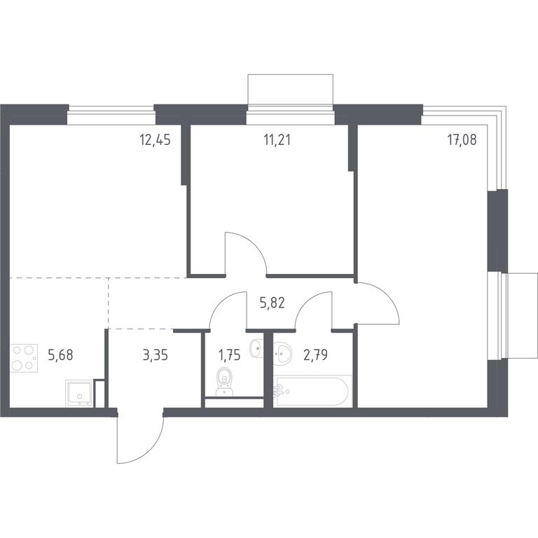 1-BD Apartment Sale, 60.13平方米 at Kvartal Aviatorov, ulitsa Koldunova, Aviatorov Microdistrict, Balashikha, Moscow Region, Russia #1 1-BD Apartment Sale, 60.13平方米 at Kvartal Aviatorov, ulitsa Koldunova, Aviatorov Microdistrict, Balashikha, Moscow Region, Russia #1