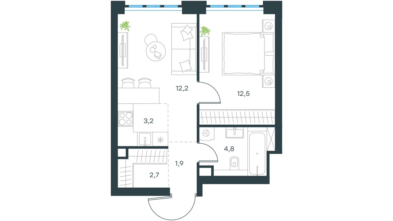 1-BD Apartment Sale, 37.4 sq. m. at Level Yzhnoportovaya, Yuzhnoportovaya Street, 28Ас17, Moscow, Russia #2 1-BD Apartment Sale, 37.4 sq. m. at Level Yzhnoportovaya, Yuzhnoportovaya Street, 28Ас17, Moscow, Russia #2