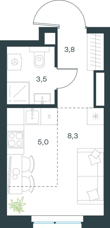 Apartment Sale, 20.6 sq. m. at Level Michurinskiy, Озёрная улица, вл1, Москва, Россия #1 Apartment Sale, 20.6 sq. m. at Level Michurinskiy, Озёрная улица, вл1, Москва, Россия #1