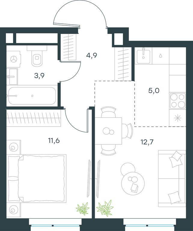 1-BD Apartment Sale, 38.1平方米 at Level Michurinskiy, Озёрная улица, вл1, Москва, Россия #1 1-BD Apartment Sale, 38.1平方米 at Level Michurinskiy, Озёрная улица, вл1, Москва, Россия #1