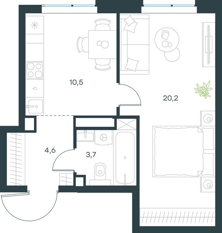 Apartment Sale, 39 sq. m. at Level Michurinskiy, Озёрная улица, вл1, Москва, Россия #1 Apartment Sale, 39 sq. m. at Level Michurinskiy, Озёрная улица, вл1, Москва, Россия #1
